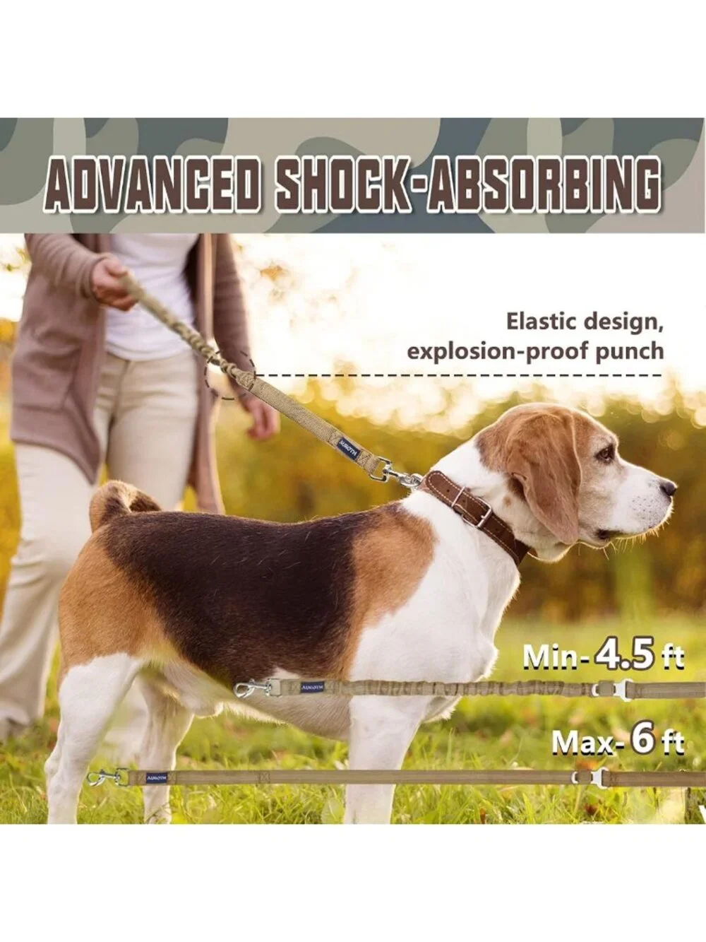 Tactical Dog Harness Set with 6FT Heavy Duty Leash & Reflective Collar for Large